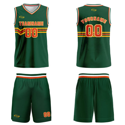 Custom Green Orange Yellow Basketball Jersey Uniform Suit Printed Your Logo Name Number