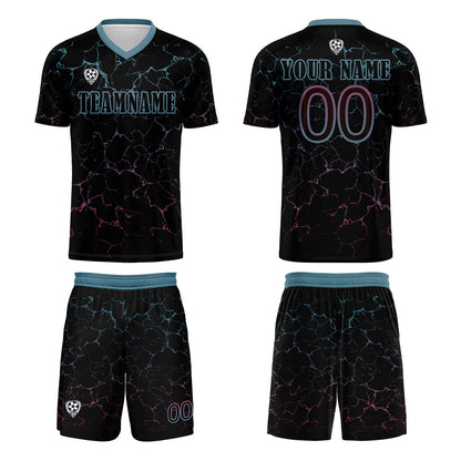 Custom Black Pink Soccer Uniform Jersey Kids Adults Personalized Set Jersey Shirt