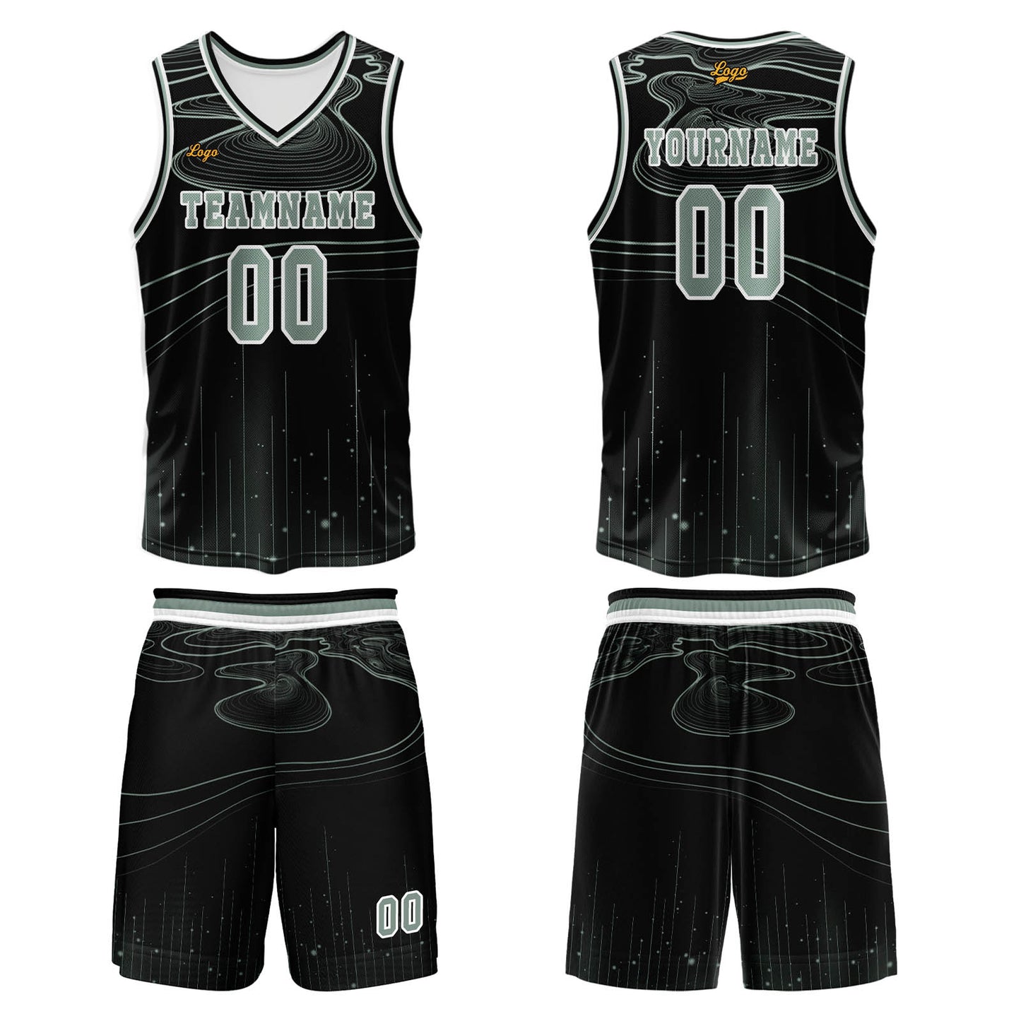 Custom Black Aqua Basketball Jersey Uniform Suit Printed Your Logo Name Number