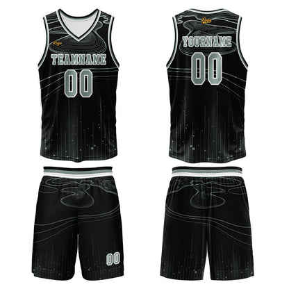 Custom Black Aqua Basketball Jersey Uniform Suit Printed Your Logo Name Number