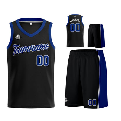 Custom Black Royal Basketball Jersey for Men Women Adult Youth Stitched Name Number Logo