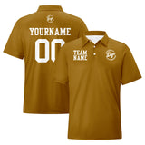 Custom Brown White Football Polo Shirts  Add Your Unique Logo/Name/Number