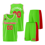 Custom Neon Green-Red Basketball Jersey for Men Women Adult Youth Stitched Name Number Logo