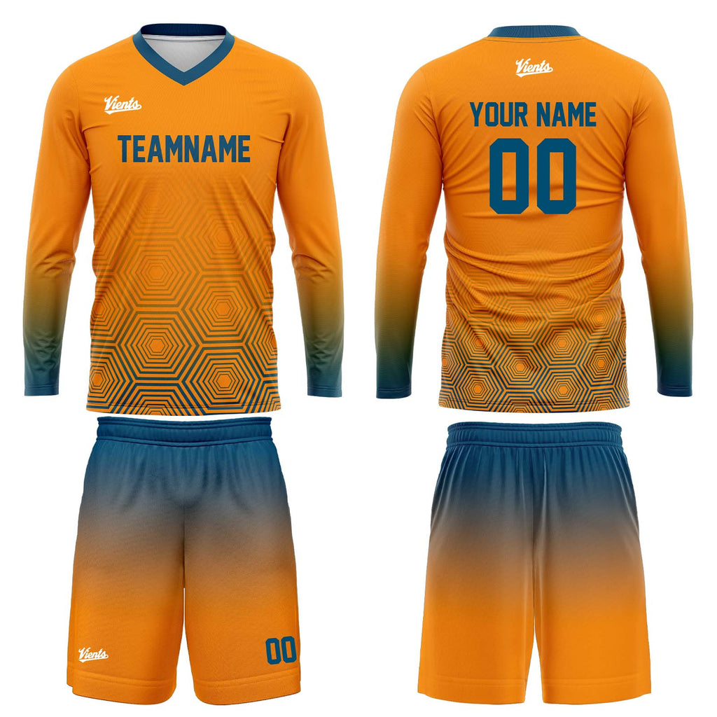Custom Blue Orange Basketball Soccer Football Shooting Long T-Shirt for Adults and Kids