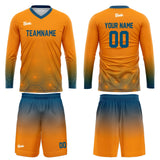 Custom Blue Orange Basketball Soccer Football Shooting Long T-Shirt for Adults and Kids