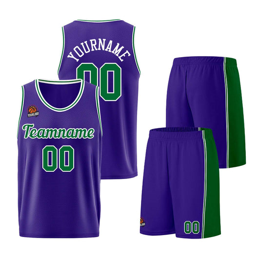 Custom Purple Green Basketball Jersey for Men Women Adult Youth Stitched Name Number Logo