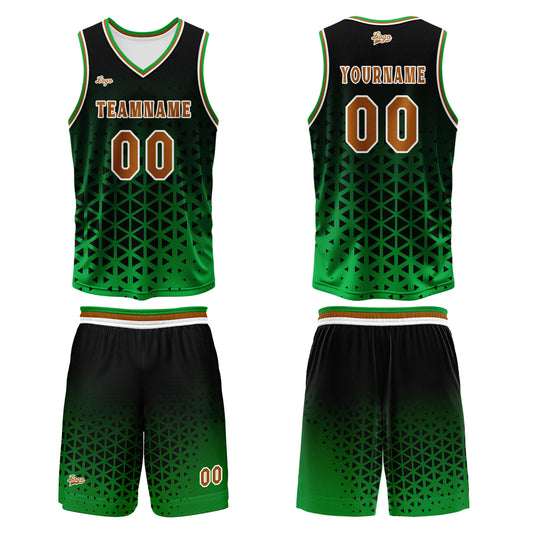 Custom Green Brown Basketball Jersey Uniform Suit Printed Your Logo Name Number
