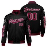 Custom Crimson Black Varsity Jackets for Men Women Youth Personalized Letterman Jackets