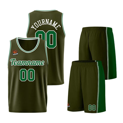 Custom Army Green-Green Basketball Jersey for Men Women Adult Youth Stitched Name Number Logo
