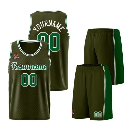 Custom Army Green-Green Basketball Jersey for Men Women Adult Youth Stitched Name Number Logo