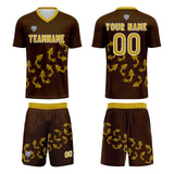 Custom Brown Soccer Uniform Jersey Kids Adults Personalized Set Jersey Shirt