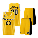 Custom Yellow Black Basketball Jersey for Men Women Adult Youth Stitched Name Number Logo