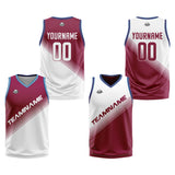 Custom Red White Reversible Basketball Suit for Adults and Kids Personalized Jersey