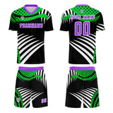 Custom Green Purple Uniform Jersey Kids Adults Personalized Set Jersey Shirt