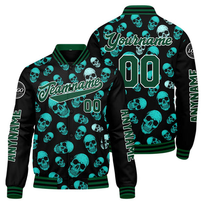 Custom Green Varsity Jackets for Men Women Youth Personalized Letterman Jackets