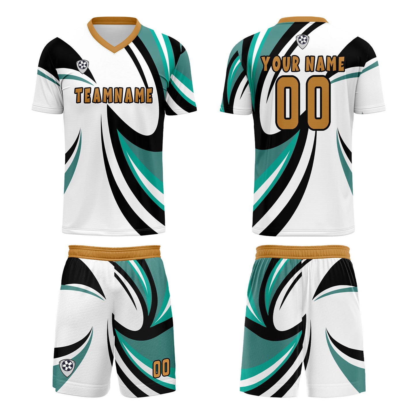 Custom White Teal Uniform Jersey Kids Adults Personalized Set Jersey Shirt