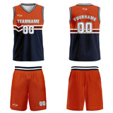 Custom Orange Navy White Basketball Jersey Uniform Suit Printed Your Logo Name Number