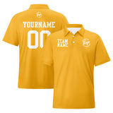 Custom Yellow White Football Polo Shirts  Add Your Unique Logo/Name/Number