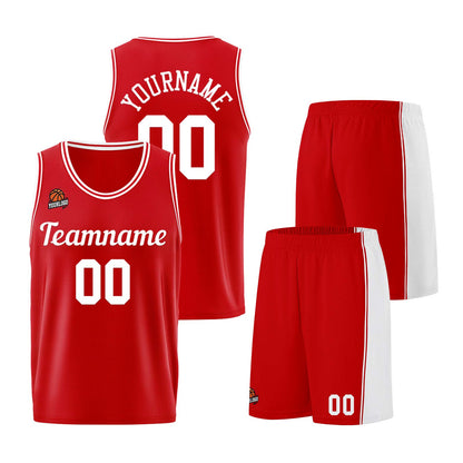Custom Red White Basketball Jersey for Men Women Adult Youth Stitched Name Number Logo