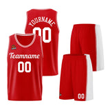 Custom Red White Basketball Jersey for Men Women Adult Youth Stitched Name Number Logo