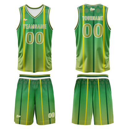 Custom Green Basketball Jersey Uniform Suit Printed Your Logo Name Number