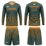 Custom Green Orange Basketball Soccer Football Shooting Long T-Shirt for Adults and Kids