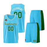 Custom Light Blue Green Basketball Jersey for Men Women Adult Youth Stitched Name Number Logo