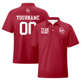 Custom Burgundy White Football Polo Shirts  Add Your Unique Logo/Name/Number