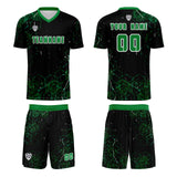 Custom Green Uniform Jersey Kids Adults Personalized Set Jersey Shirt