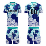 Custom Cyan Blue Uniform Jersey Kids Adults Personalized Set Jersey Shirt