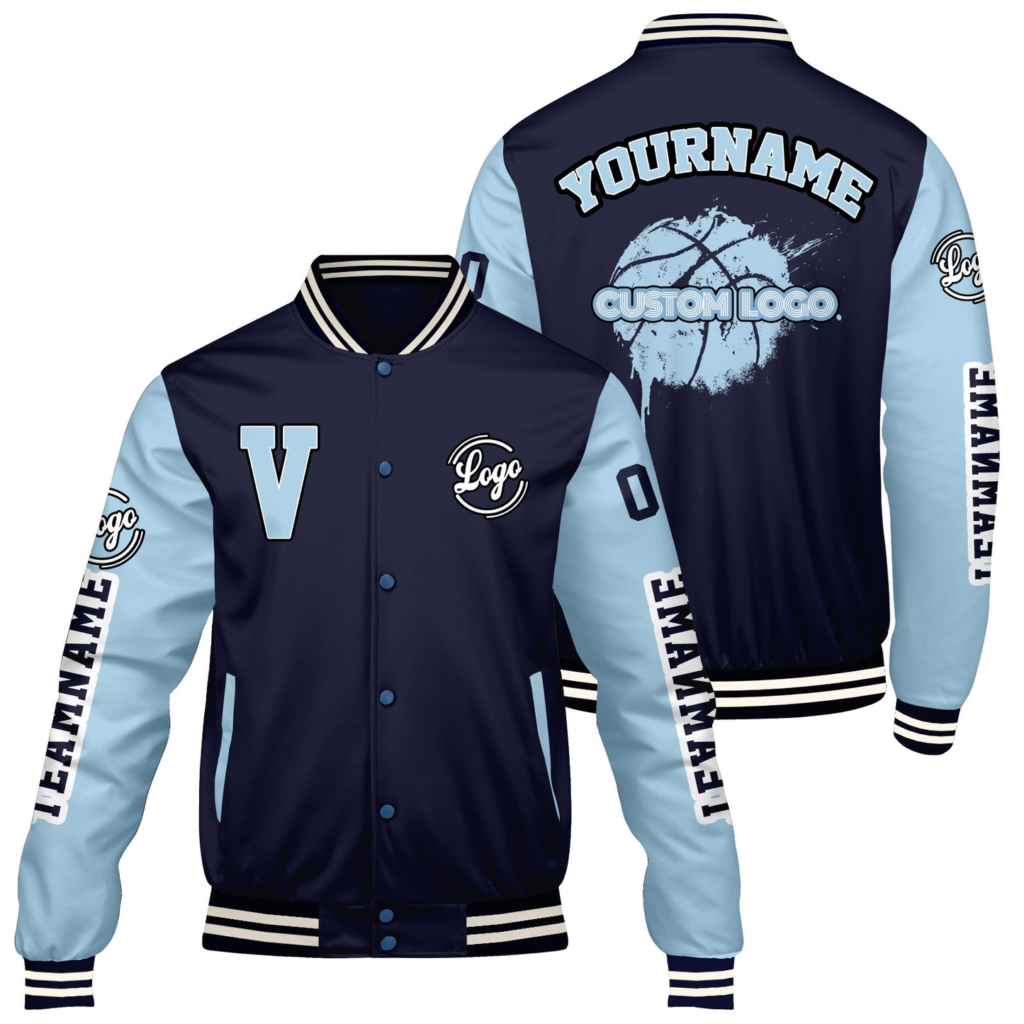 Custom Navy Lion Blue Varsity Jackets for Men Women Youth Personalized Letterman Jackets
