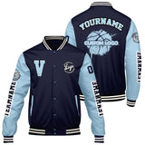 Custom Navy Lion Blue Varsity Jackets for Men Women Youth Personalized Letterman Jackets