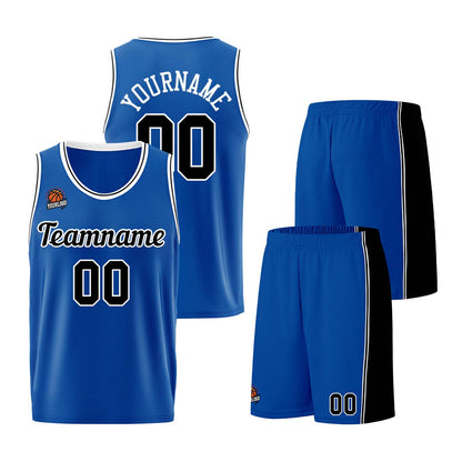 Custom Royal-Black Basketball Jersey for Men Women Adult Youth Stitched Name Number Logo