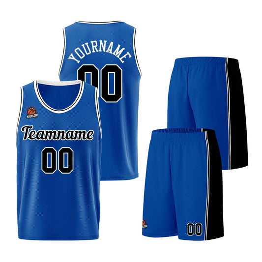 Custom Royal-Black Basketball Jersey for Men Women Adult Youth Stitched Name Number Logo
