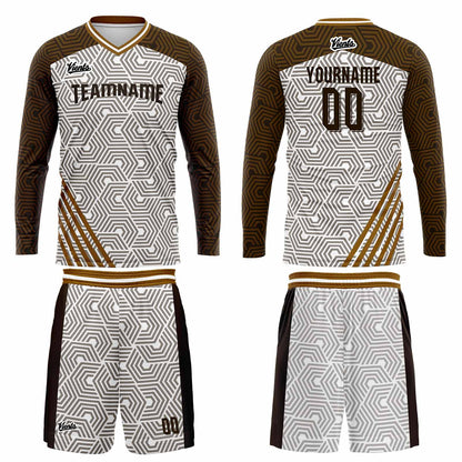 Custom Brown Basketball Soccer Football Shooting Long T-Shirt for Adults and Kids