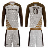 Custom Brown Basketball Soccer Football Shooting Long T-Shirt for Adults and Kids