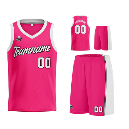 Custom Pink White Basketball Jersey for Men Women Adult Youth Stitched Name Number Logo