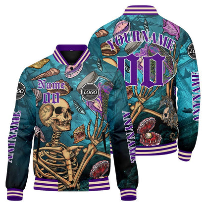 Custom Blue Purple Varsity Jackets for Men Women Youth Personalized Letterman Jackets