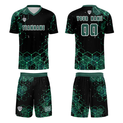 Custom Dark Green Uniform Jersey Kids Adults Personalized Set Jersey Shirt