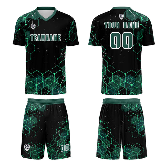 Custom Dark Green Uniform Jersey Kids Adults Personalized Set Jersey Shirt