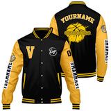 Custom Black Yellow Varsity Jackets for Men Women Youth Personalized Letterman Jackets