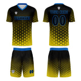 Custom Yellow Blue Uniform Jersey Kids Adults Personalized Set Jersey Shirt
