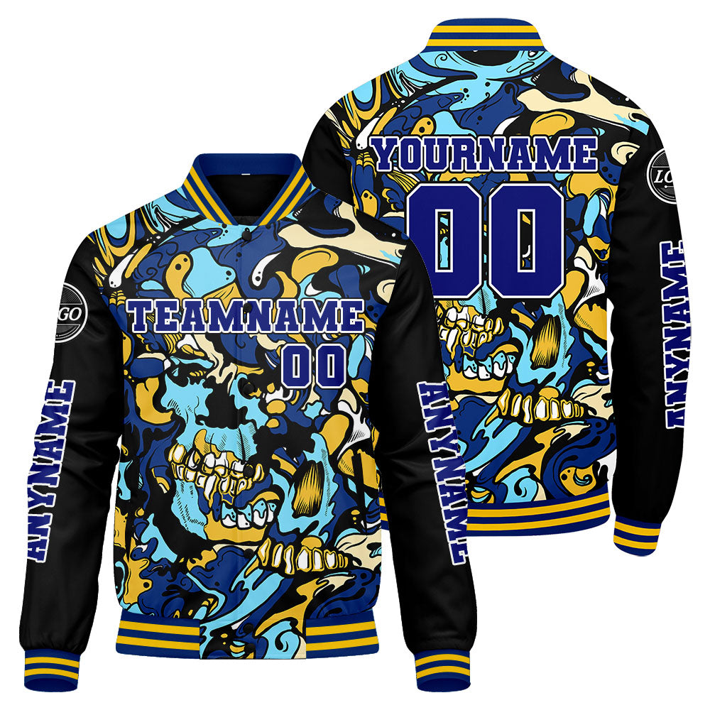 Custom Royal Yellow Varsity Jackets for Men Women Youth Personalized Letterman Jackets