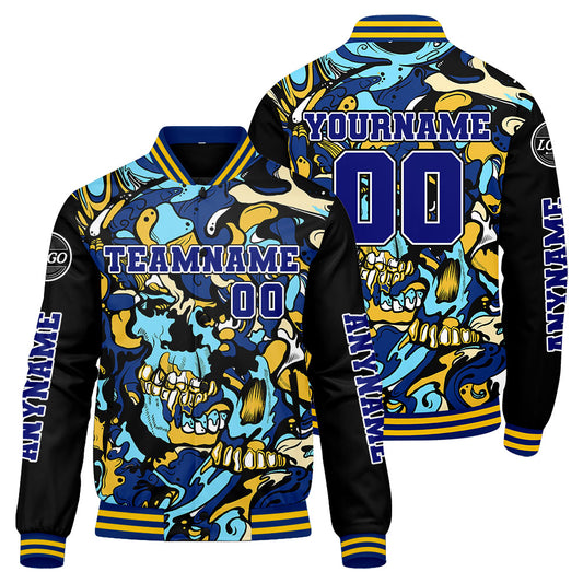 Custom Royal Yellow Varsity Jackets for Men Women Youth Personalized Letterman Jackets
