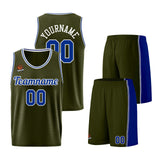 Custom Army Green-Royal Basketball Jersey for Men Women Adult Youth Stitched Name Number Logo