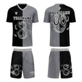 Custom Black Gray Uniform Jersey Kids Adults Personalized Set Jersey Shirt