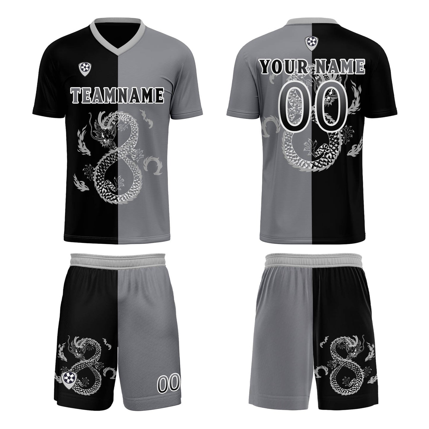 Custom Black Gray Uniform Jersey Kids Adults Personalized Set Jersey Shirt