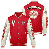 Custom Red Cream Varsity Jackets for Men Women Youth Personalized Letterman Jackets