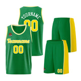 Custom Kelly Green Yellow Basketball Jersey for Men Women Adult Youth Stitched Name Number Logo