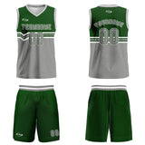 Custom Grass Green Gray White Basketball Jersey Uniform Suit Printed Your Logo Name Number